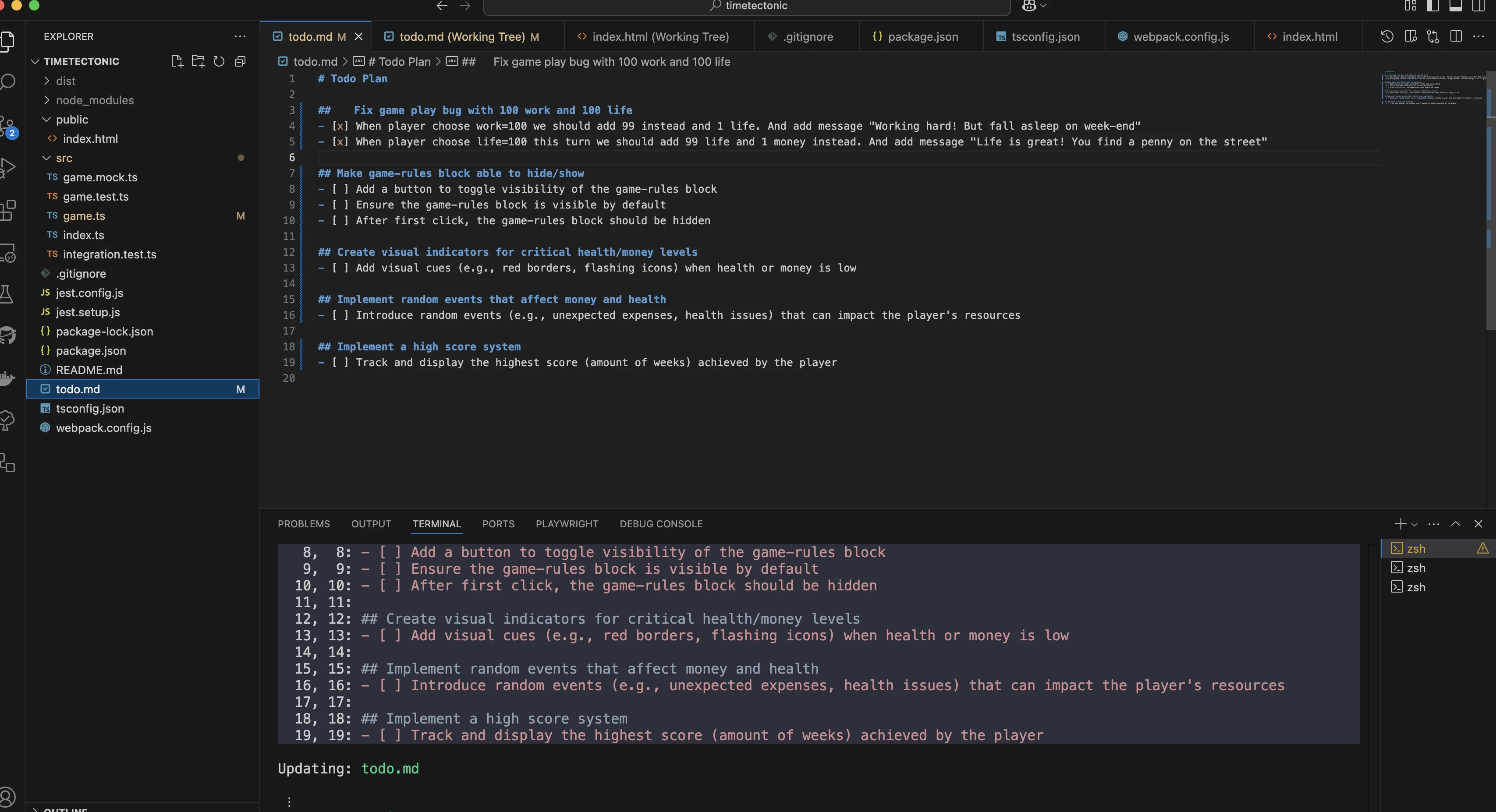 Q using checkboxes in TODO